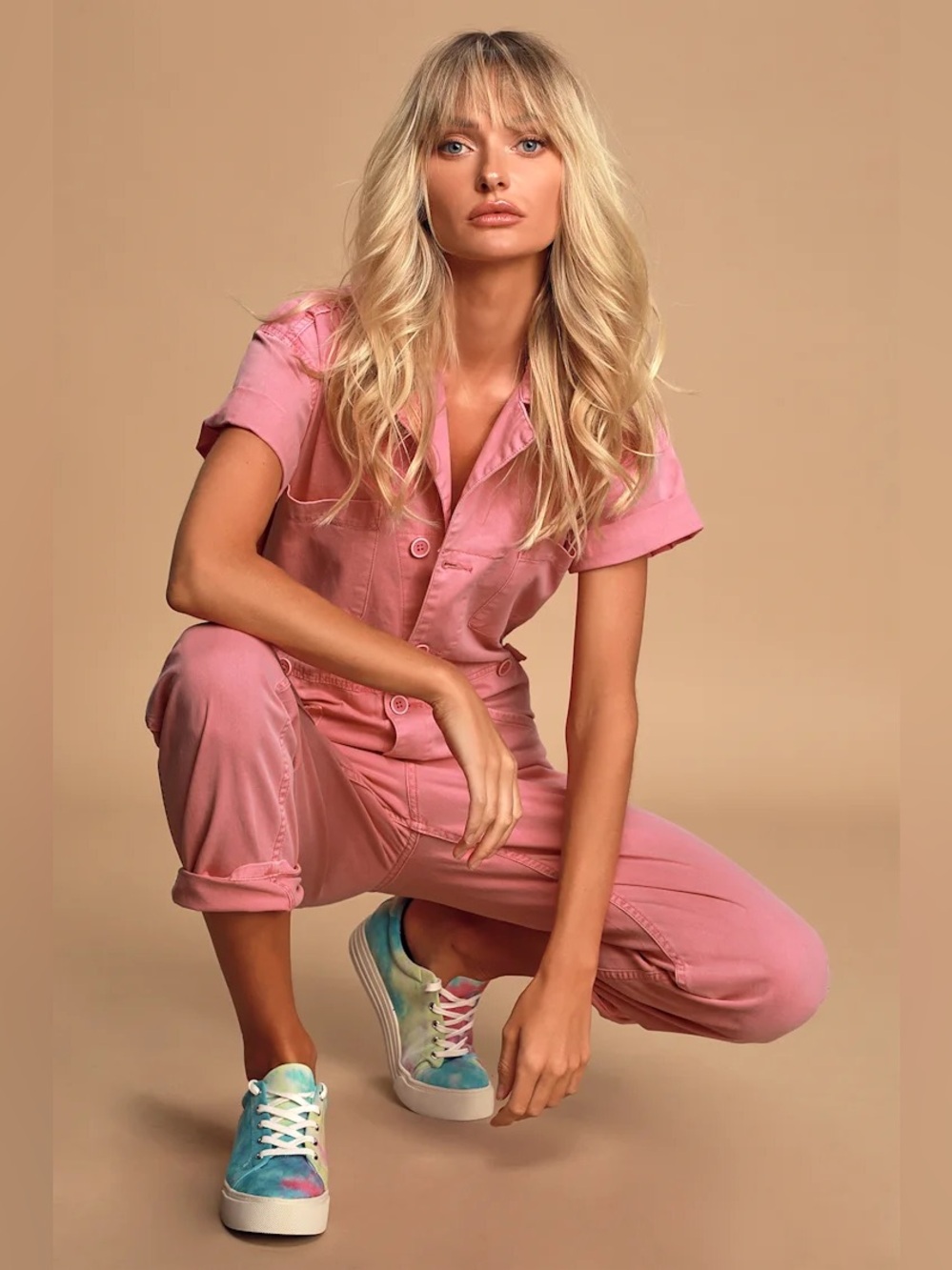 pistola Pink Short-Sleeve Utility Jumpsuit - Picture 2 of 10
